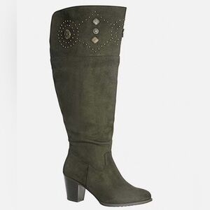 Meridian Stud Trim Wide Calf Over the Knee Boots NWOT